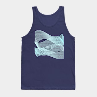 Geometric blue modern lineart minimal Tank Top